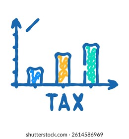 percentage tax doodle icon sketch vector. percentage tax sign. isolated symbol illustration