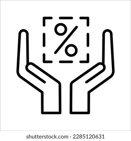 Percentage vector icon. Discount symbol. Percent pictogram, flat vector sign isolated on white background. Simple vector illustration for graphic
