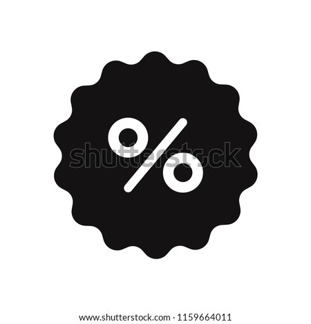 Percentage vector icon. Discount symbol. Percent pictogram, flat vector sign isolated on white background. Simple vector illustration for graphic and web design.