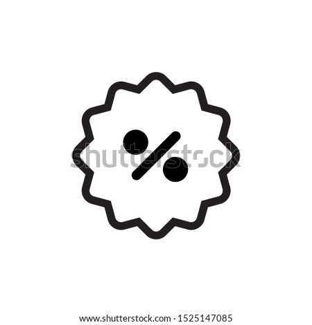 Percentage vector icon. Discount symbol. Percent pictogram, flat vector sign isolated on white background. Simple vector illustration for graphic