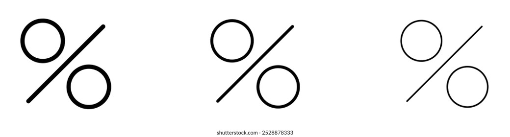 Icono de Vector porcentual en colores negro y azul.