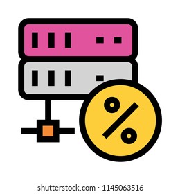 percentage vector line colour icon
