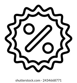 Percentage Vector Line Icon Design