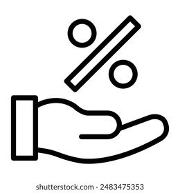 Percentage Vector Line Icon Design