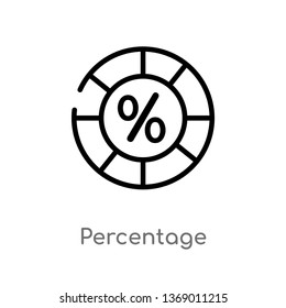 percentage vector line icon. Simple element illustration. percentage outline icon from infographics concept. Can be used for web and mobile