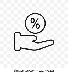 Percentage vector linear icon isolated on transparent background, Percentage transparency concept can be used for web and mobile