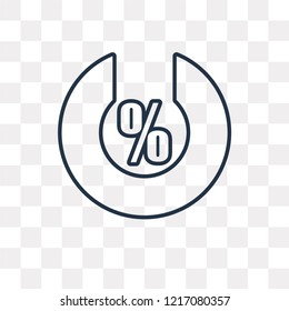 Percentage vector outline icon isolated on transparent background, high quality linear Percentage transparency concept can be used web and mobile