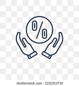 Percentage vector outline icon isolated on transparent background, high quality linear Percentage transparency concept can be used web and mobile