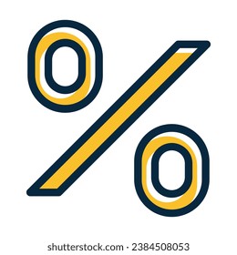 Percentage Vector Thick Line Filled Dark Colors Icons For Personal And Commercial Use.
