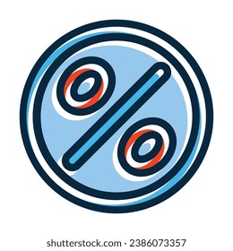 Percentage Vector Thick Line Filled Dark Colors Icons For Personal And Commercial Use.
