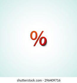 Percentage  web icon on white background