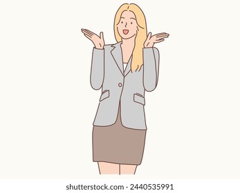 percentage of women with two hands. vector illustration