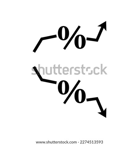Percentages up down arrow. Business concept. Price graphic element. Vector illustration.