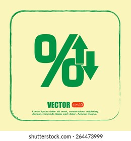 percentages up and down Flat design style