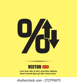percentages up and down Flat design style
