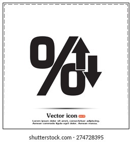 percentages up and down Flat design style