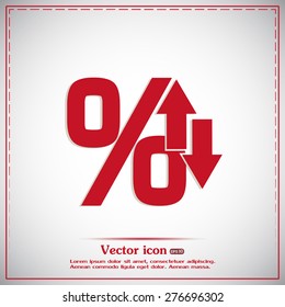 percentages up and down Flat design style