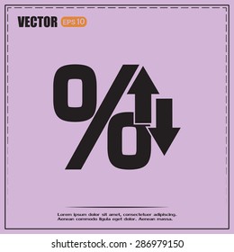 percentages up and down Flat design style