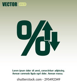 percentages up and down Flat design style