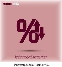 percentages up and down Flat design style