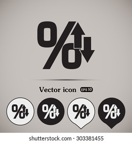 percentages up and down Flat design style