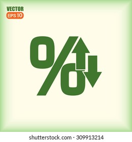 percentages up and down Flat design style