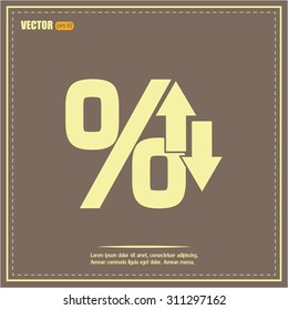 percentages up and down Flat design style