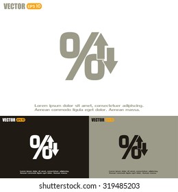 percentages up and down Flat design style