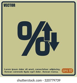 percentages up and down Flat design style