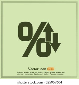 percentages up and down Flat design style