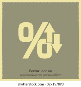 percentages up and down Flat design style