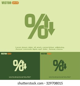 percentages up and down Flat design style