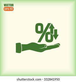 percentages up and down Flat design style