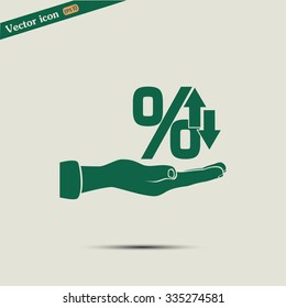 percentages up and down Flat design style
