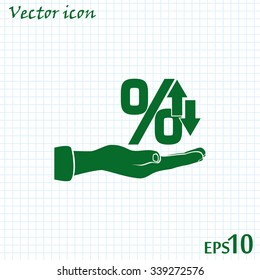 percentages up and down Flat design style