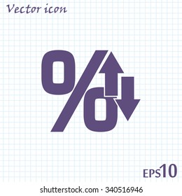 percentages up and down Flat design style