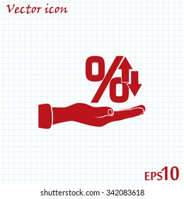 percentages up and down Flat design style