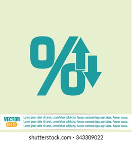 percentages up and down Flat design style
