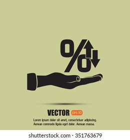 percentages up and down Flat design style