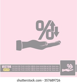 percentages up and down Flat design style