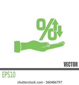 percentages up and down Flat design style