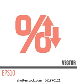 percentages up and down flat design style