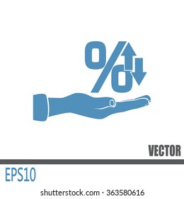 percentages up and down Flat design style
