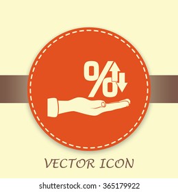 percentages up and down Flat design style