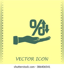 percentages up and down Flat design style