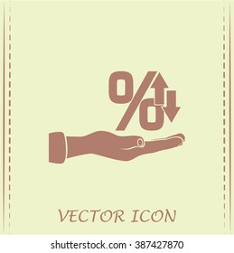 percentages up and down Flat design style