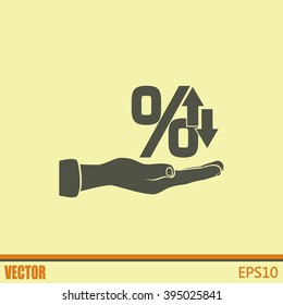 percentages up and down Flat design style