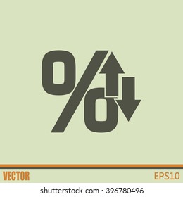 percentages up and down Flat design style