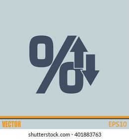 percentages up and down Flat design style