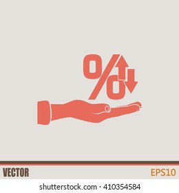 percentages up and down Flat design style